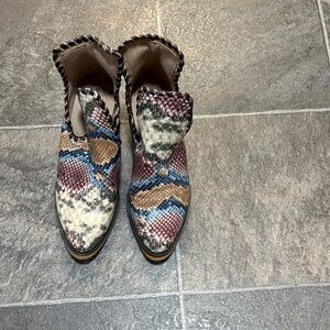 Arider Girl Multicolor Snakeskin Ankle Booties
